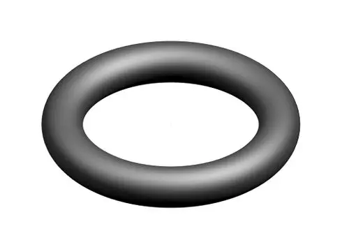 Grauer O-Ring von Bosch in runder Form, mittig mit einem hohlen Innenbereich. Die Oberfläche ist glatt und gleichmäßig ohne sichtbare Beschriftungen oder Details.